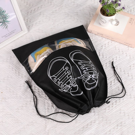 Sac Depozitare Incaltaminte, Pentru Voiaj Sau Depozitare, Rezistent La Praf, Compatibil Cu Masina De Spalat, 27 X 36 Cm, Negru - vivimall.ro