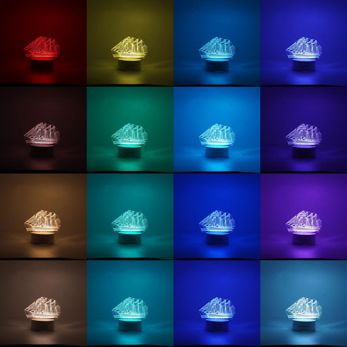 Lampa LED decorativa, Vivimall, 3D, Vapor, cu telecomanda, doua moduri de alimentare USB si baterii, 20 cm inaltime, din material acril si lumina multicolora, alb - vivimall.ro