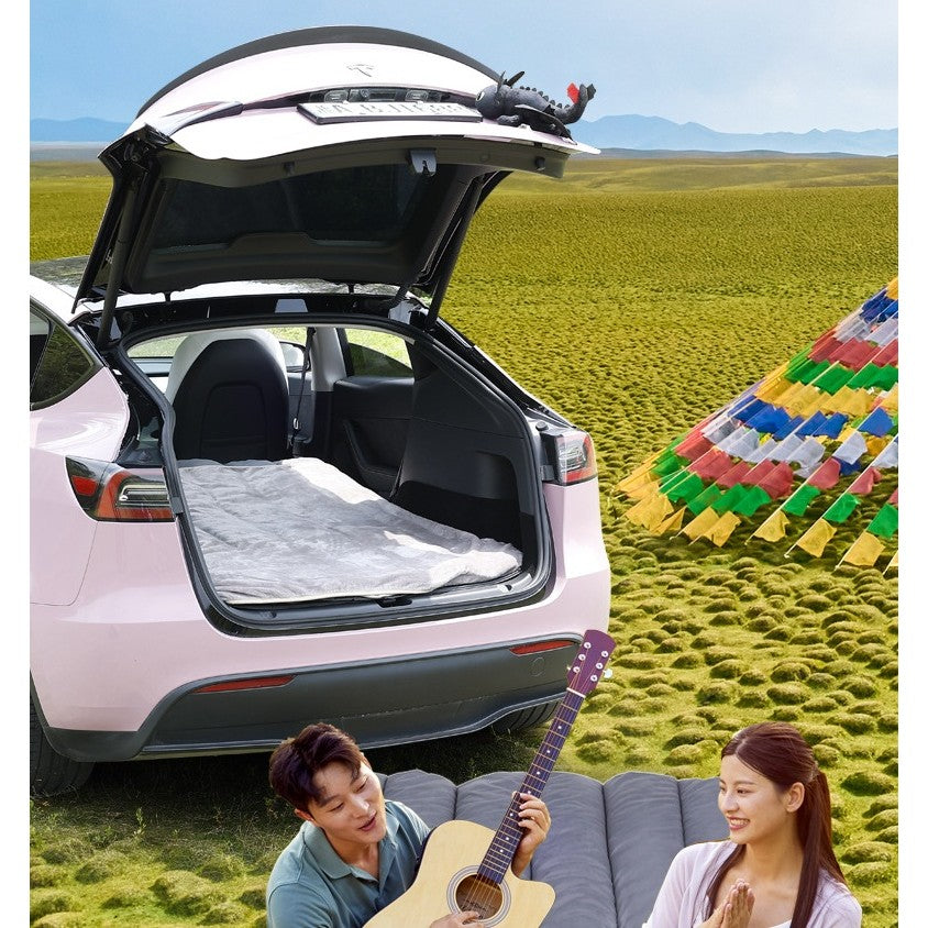 Saltea Speciala de Calatorie, Vivimall, Tesla Model Y / 3, pentru Camping, Portbagaj, Spate, pentru Dormit in Aer Liber, Geanta si Perna Incluse, Gri - vivimall.ro