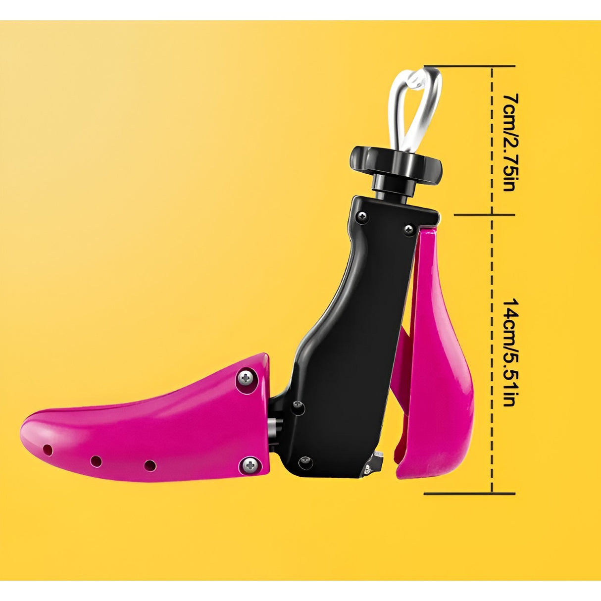 San/Calapod Pro Reglabil, Vivimall, Alungire si Largire 4 Directii, Marime 40-47, Pantofi, Ghete, Adidasi, Arc, 22 x 21.5 x 7 cm, Roz / Negru - vivimall.ro