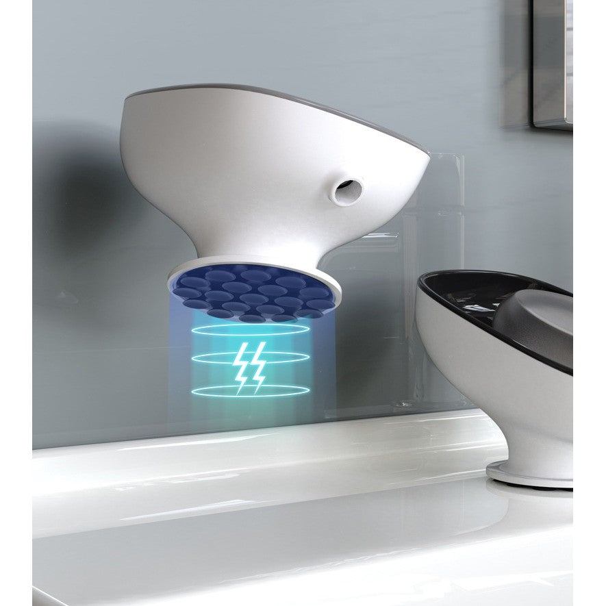 Savoniera din Plastic, Vivimall, cu Ventuza, Design Modern, Albastru - vivimall.ro