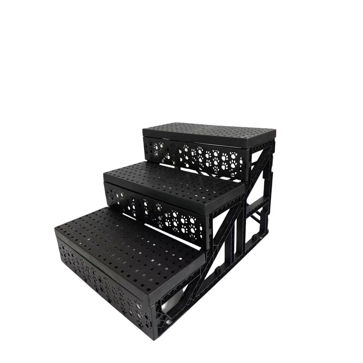 Scara pentru Animale de Companie, Vivimall, Universal, Detasabil, 3 Trepte, 45x35x30 cm, Gri - vivimall.ro