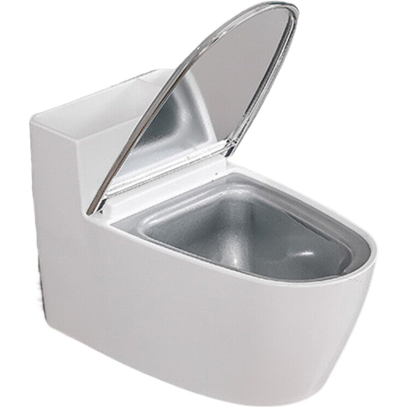 Scrumiera creativa Vivimall, Forma de Toaleta, Capac Argintiu, Material ABS si Otel Inoxidabil, 12.5 x 9.8 x 8.4 cm, Fixare prin Lipire sau De Sine Statator, pentru Baie, Camera, Bucatarie, Balcon, Argintiu - vivimall.ro