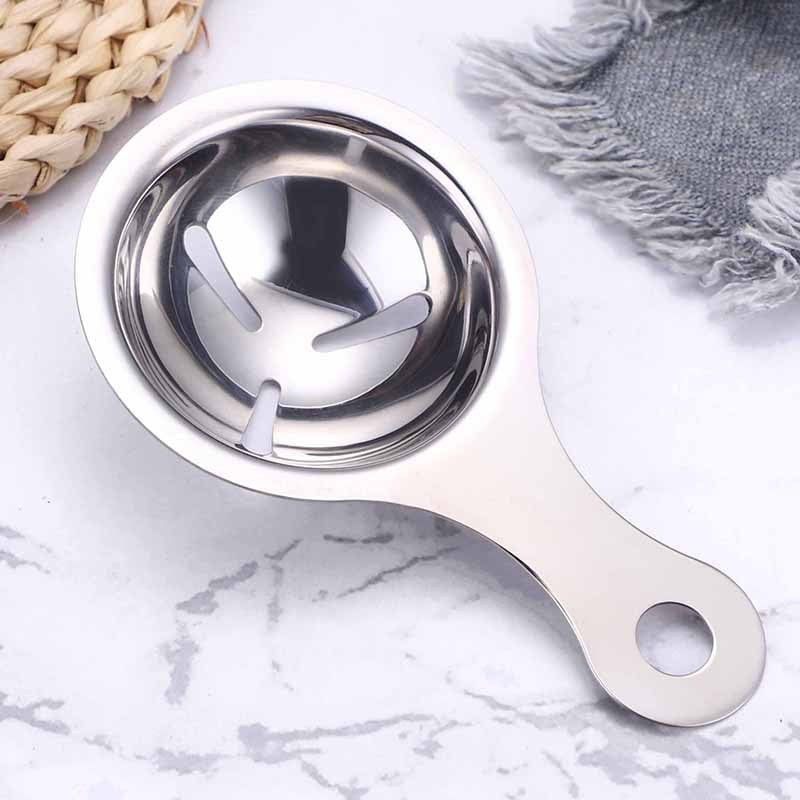 Separator de oua, separa albusul de galbenus, inox, usor de folosit, 14x7.5 cm, argintiu - vivimall.ro
