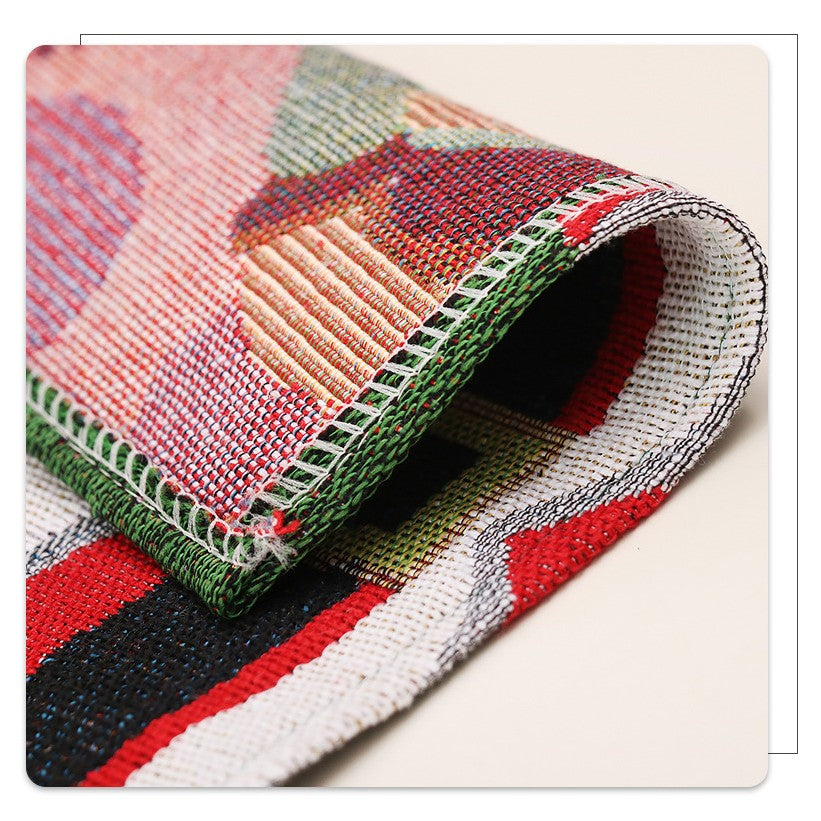 Servet de Masa, Vivimall, Model Mos Craciun, Scris HoHoHo, Tematica Craciun, Prosop pentru Masa, Bumbac si Fibre Sintetice, 43x33 cm, Verde - vivimall.ro