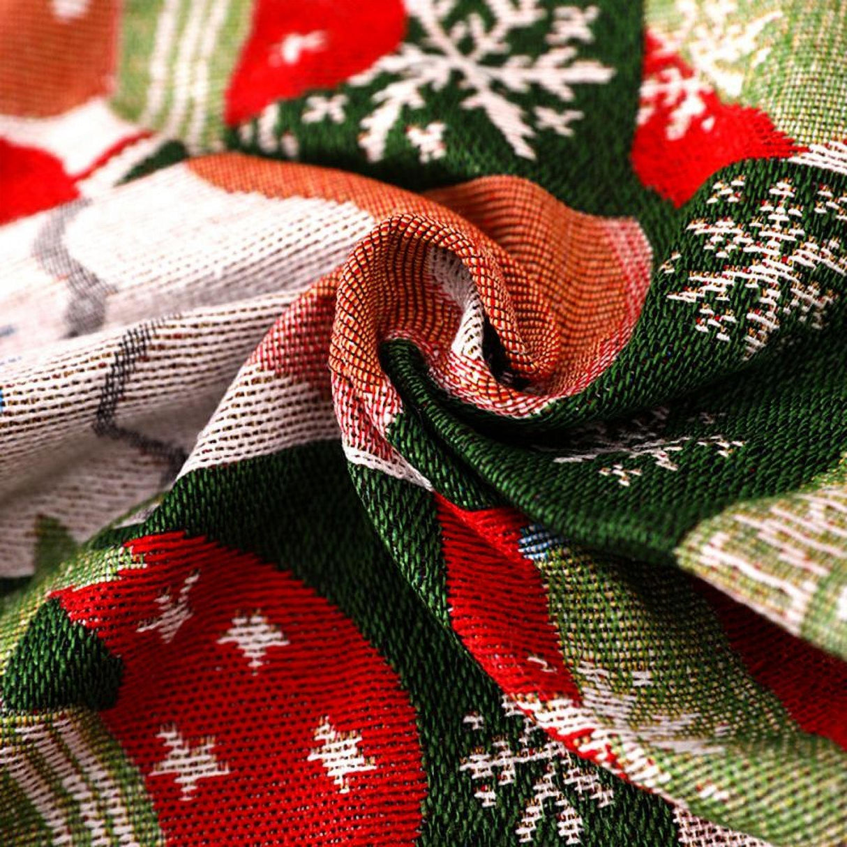 Servet de Masa, Vivimall, Model Oameni de Zapada, Scris Merry Christmas, Tematica Craciun, Prosop pentru Masa, 47x33 cm, Bumbac si Fibre Sintetice, Rosu - vivimall.ro