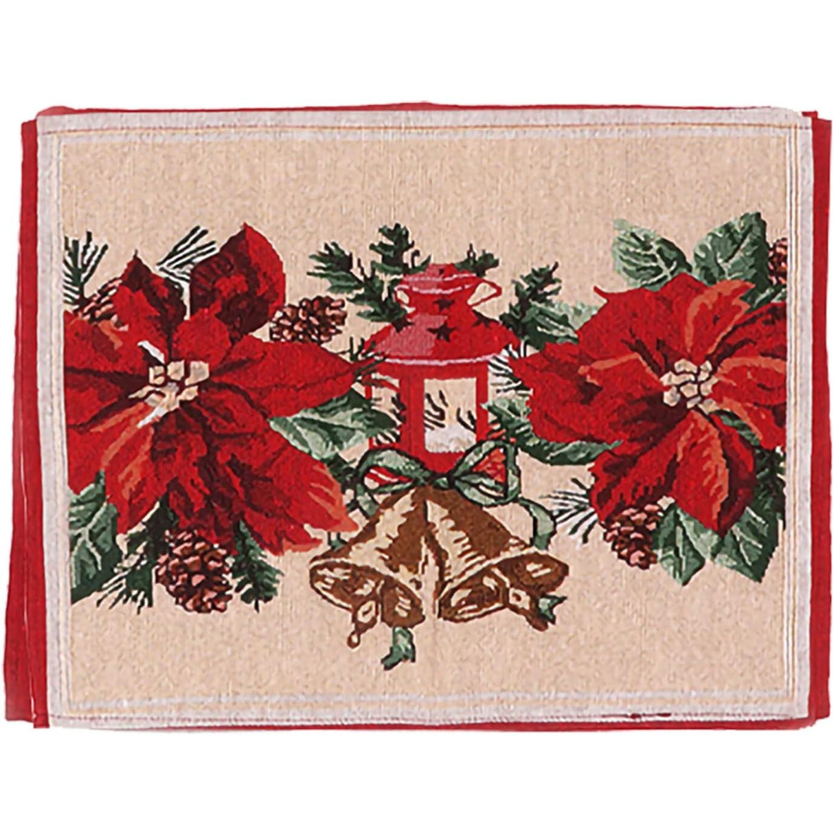 Servet pentru Masa, Vivimall, Model Craciunite, Tematica Craciun, 43 x 34 cm, Rosu - vivimall.ro