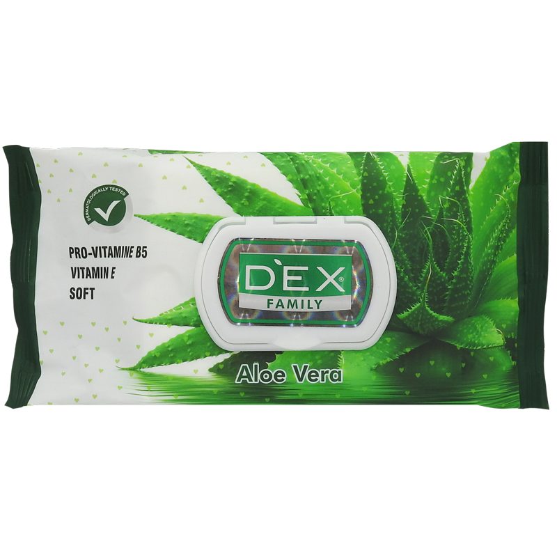 Nedves törlőkendő, Dex, 72 db Aloe Vera