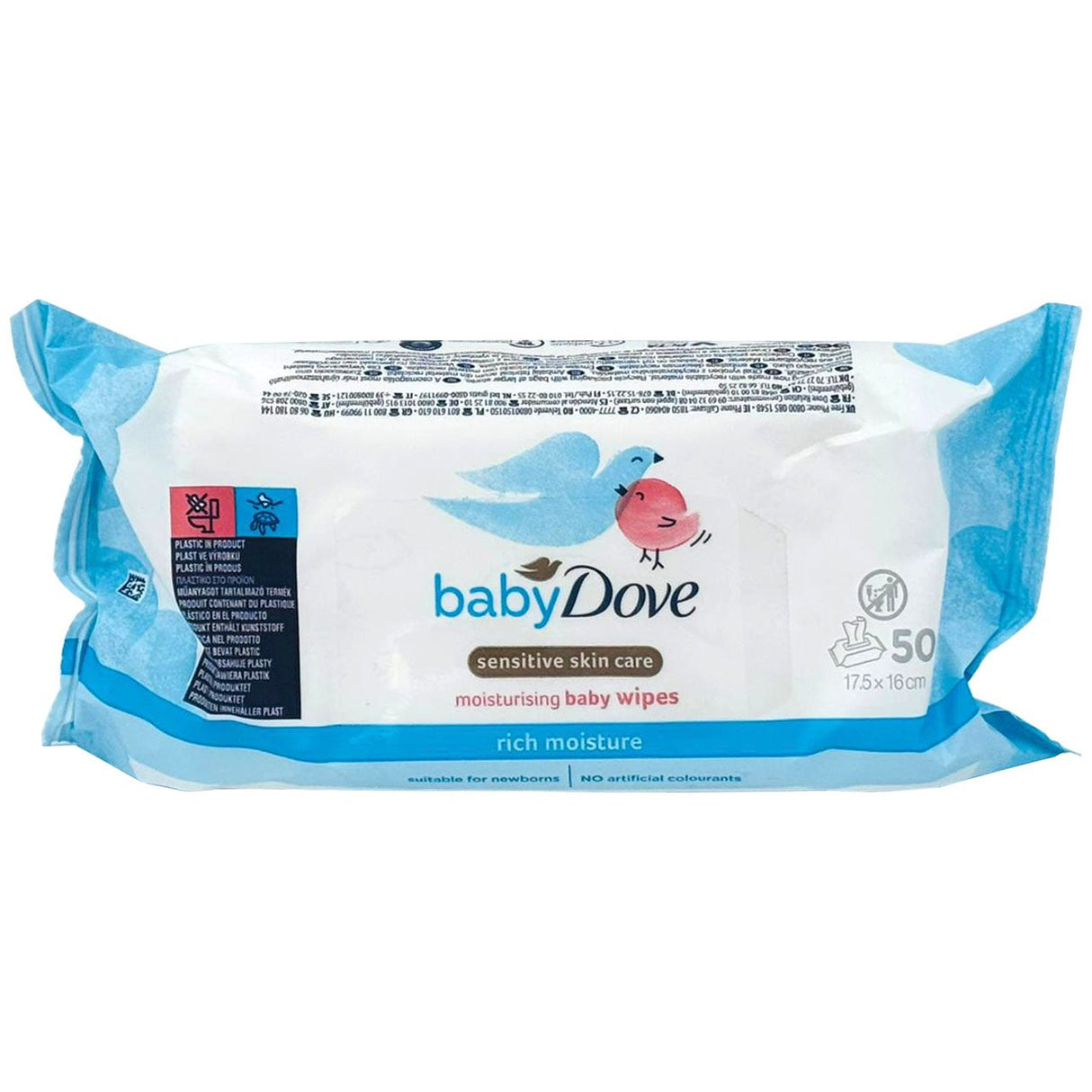 Nedves törlőkendő, Dove Baby, 50 db Rich Moisture
