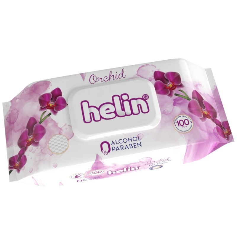 Nedves törlőkendők, Helin, 100 db Orchidea