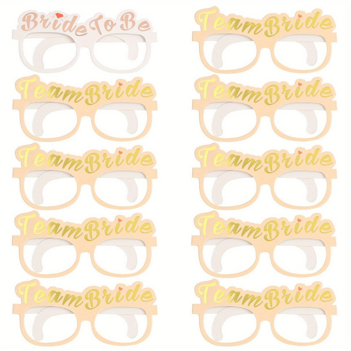 Set 10 Ochelari, Vivimall, Tematica Petrecerea Burlacitelor, Model Team Bride si Bride to Be, 9 x Roz, 1 x Alb - vivimall.ro