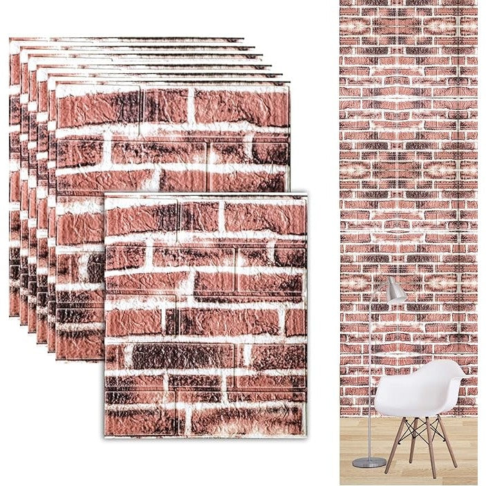 Set 10 Placi Tapet 3D Vivimall, 35 x 38 cm, 3 mm, 1.33 mp, Tip - vivimall.ro