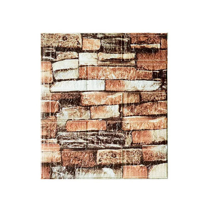 Set 10 Placi Tapet 3D, Vivimall, 35 x 38 cm, Grosime 3 mm, din Polietilena, Model Caramida, Suprafata acoperita 1.33 mp, Piatra Maro - vivimall.ro