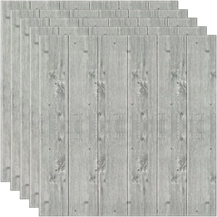 Set 10 Placi Tapet 3D, Vivimall, 70 x 70 cm, Grosime 3 mm, din Rasina, Tip Placi de Lemn, Suprafata Acoperita 4.9 mp, Gri Inchis - vivimall.ro