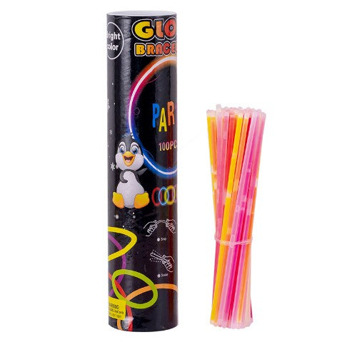 Set 100 Bratari Luminoase, Vivimall, pentru Petreceri, Fosforescente, Glow Sticks, 20 cm, Multicolor - vivimall.ro