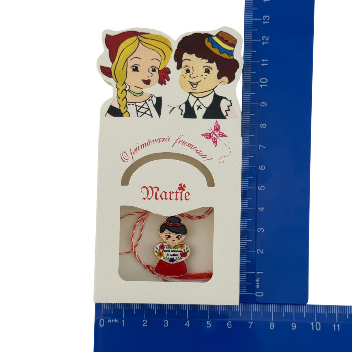 Set 100 Bucati Ambalaje de Carton pentru Martisoare, Vivimall, Cutii Brosa, Model Fata si Baiat, Alb - vivimall.ro