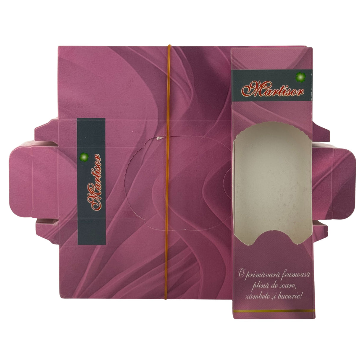 Set 100 cutii carton pentru mărțișoare, model primăvară, culoare mov, vedere de ansamblu