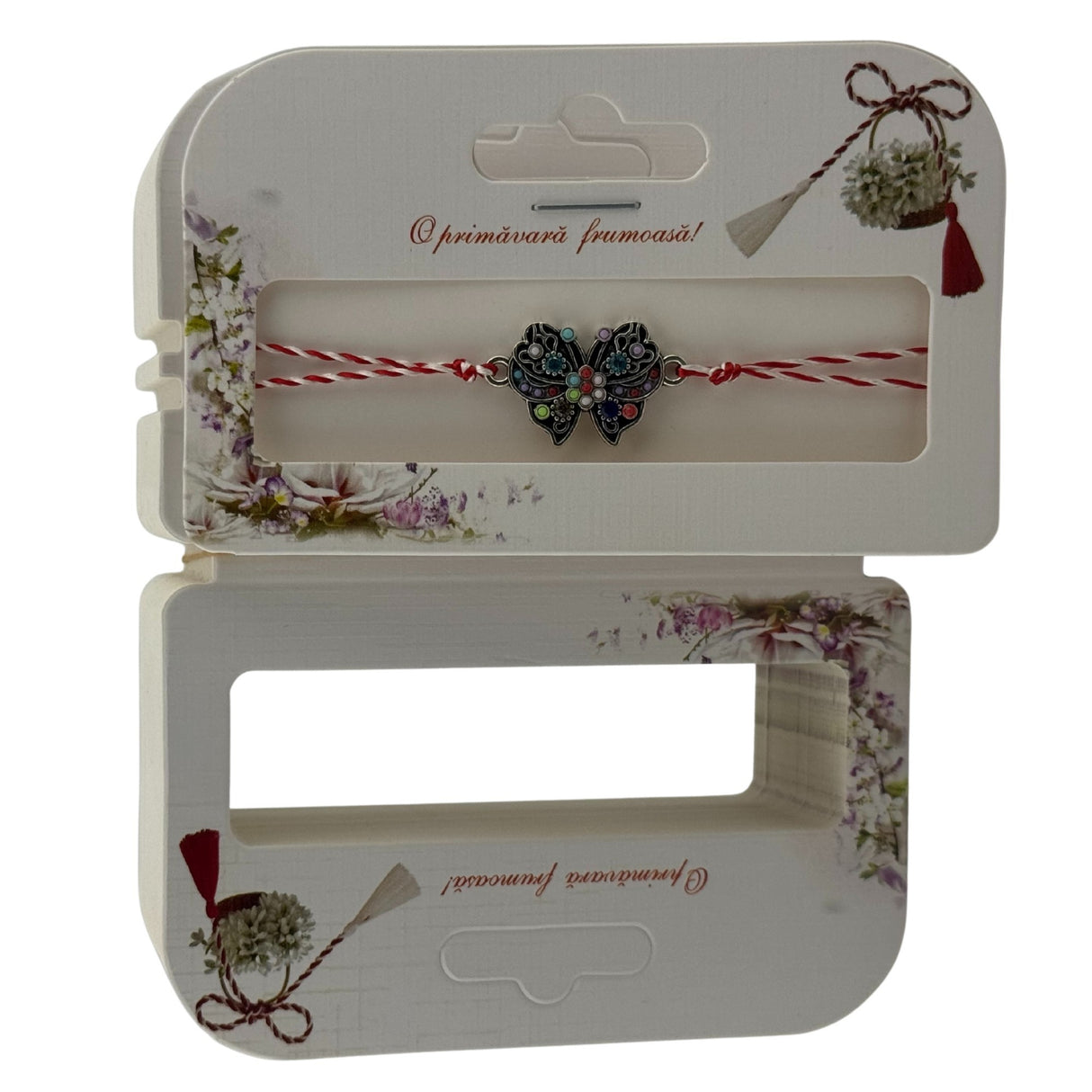 Set 100 Bucati Ambalaje de Carton pentru Martisor, Vivimall, Cutii Bratara, Model Ghiocei - vivimall.ro