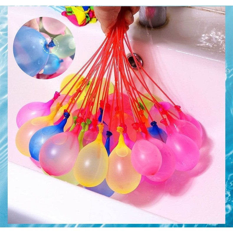 Set 111 Baloane din Latex, Vivimall, Aqua Party, Sistem de Umplere Rapida, 10 cm Diametru, Multicolor - vivimall.ro