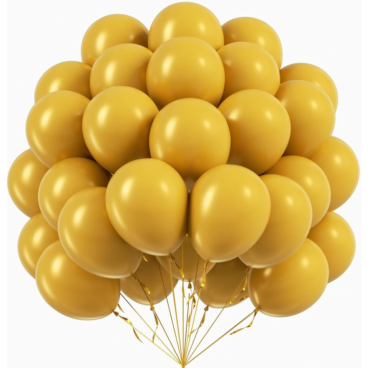 Set 12 Baloane, Flippy, din Latex Standard, 25 cm, Galben Mustar - vivimall.ro