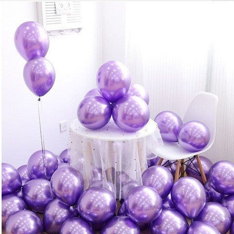 Set 12 Baloane, Flippy, din Latex Chrome, 25 cm, Mov - vivimall.ro