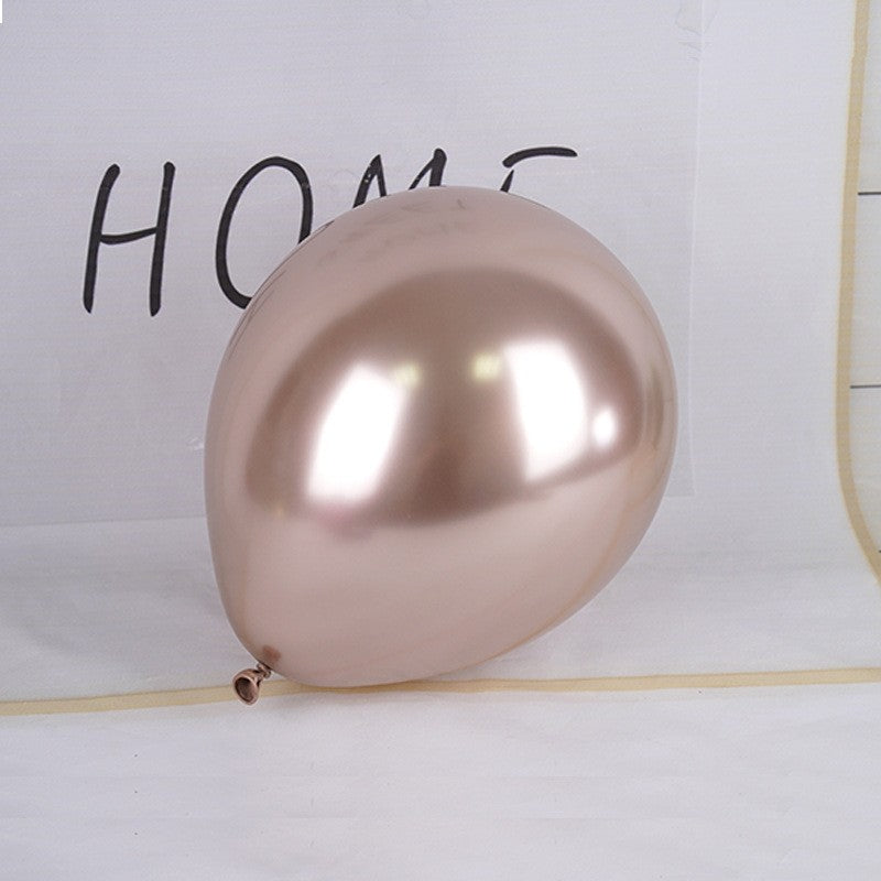 Set 12 Baloane, Flippy, din Latex Chrome, 30 cm, Sampanie - vivimall.ro