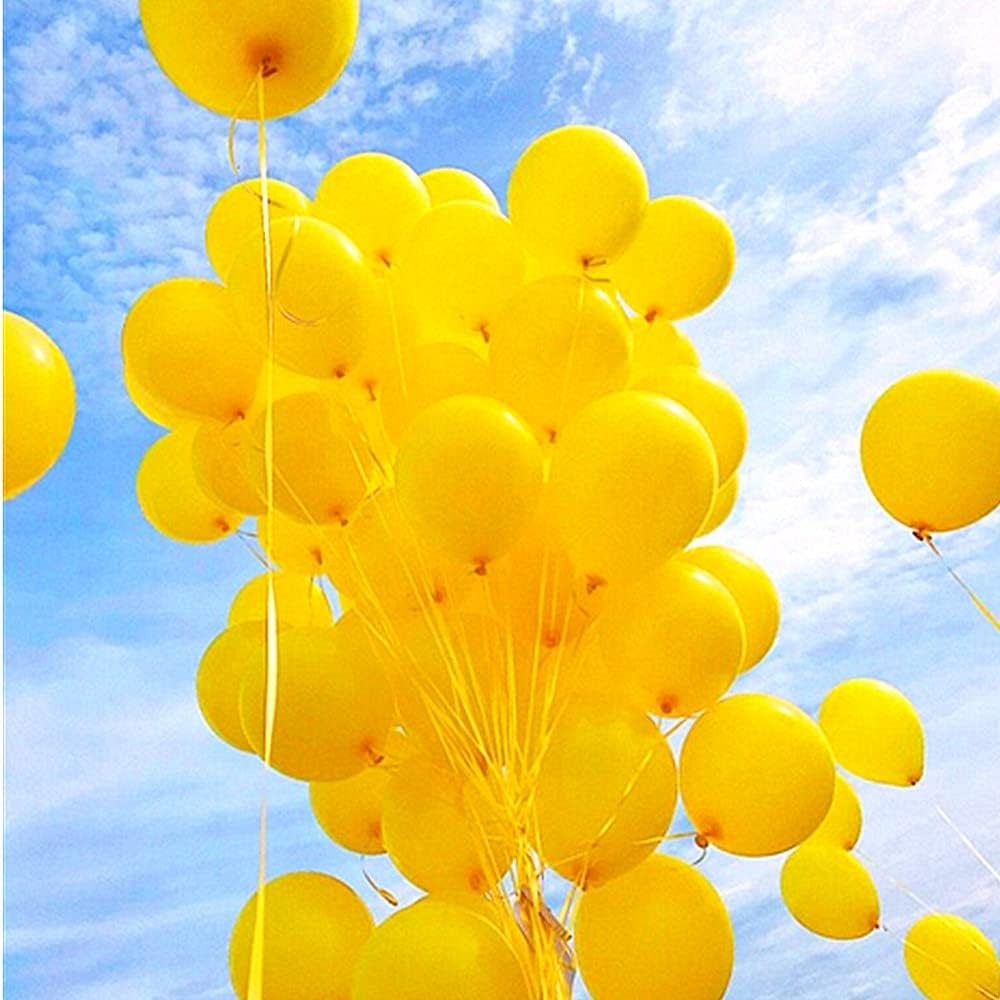 Set 12 Baloane, Flippy, din Latex Standard, 25 cm, Galben - vivimall.ro