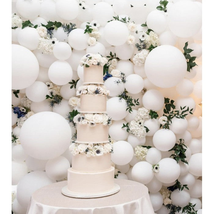 Set 12 Baloane, Flippy, din Latex Standard, 30 cm, Alb - vivimall.ro