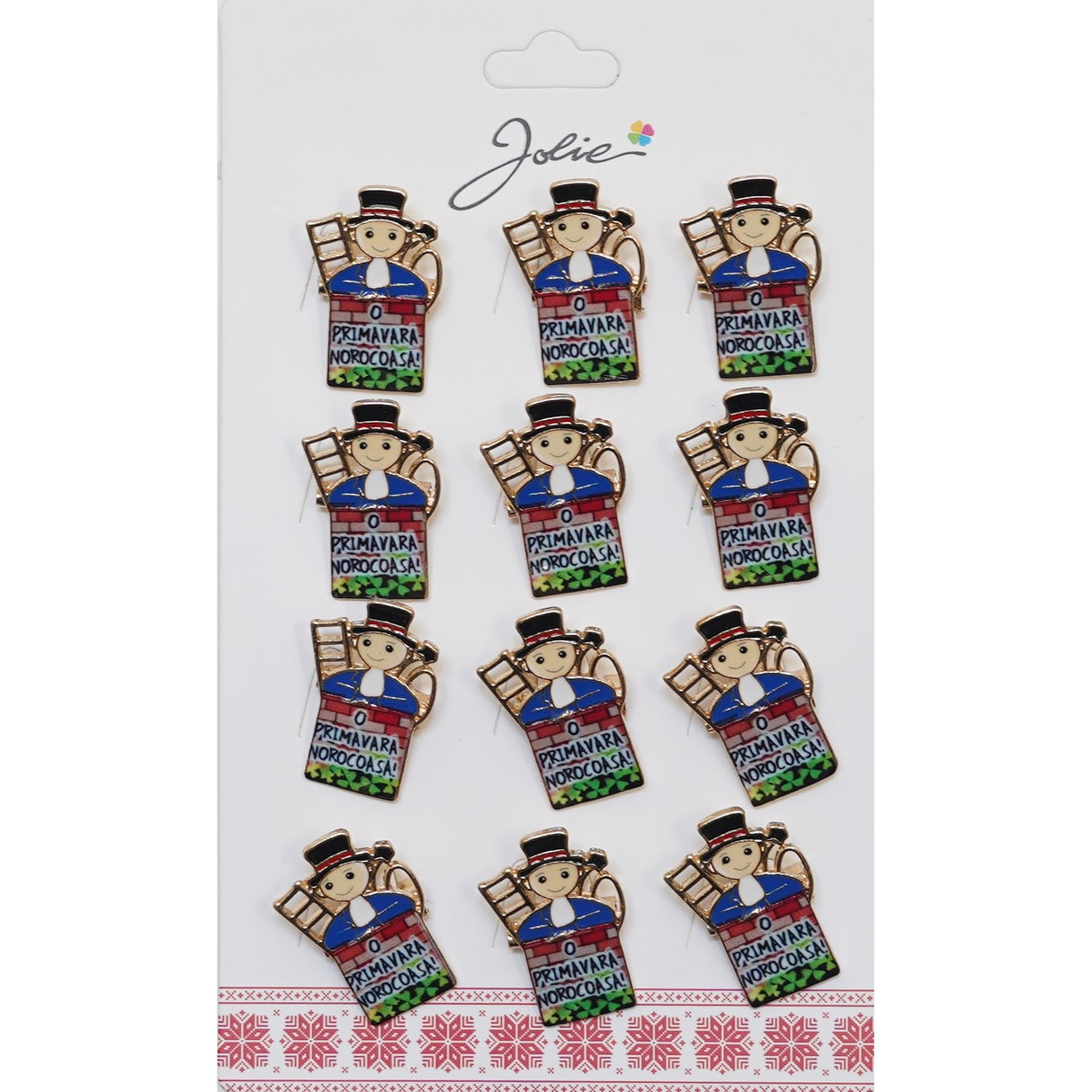 Set 12 Brose Martisor Primavara Cosar cu Mesaj Primavara Norocasa - vivimall.ro