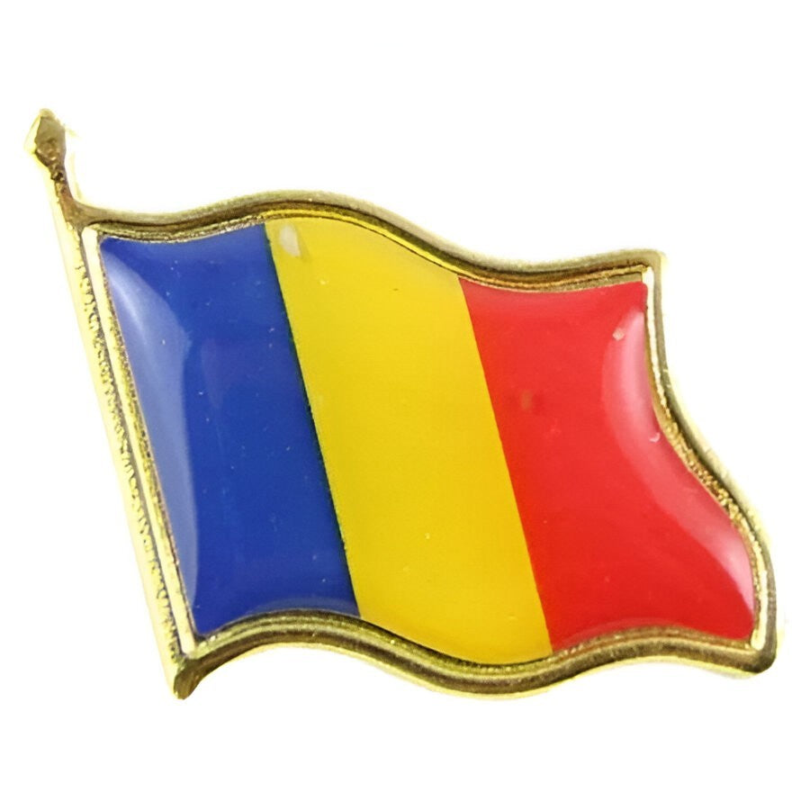 Set 12 Insigne Steag Tricolor Romania, Flippy, Model Brosa cu Ac de Siguranta, 20x20 mm - vivimall.ro