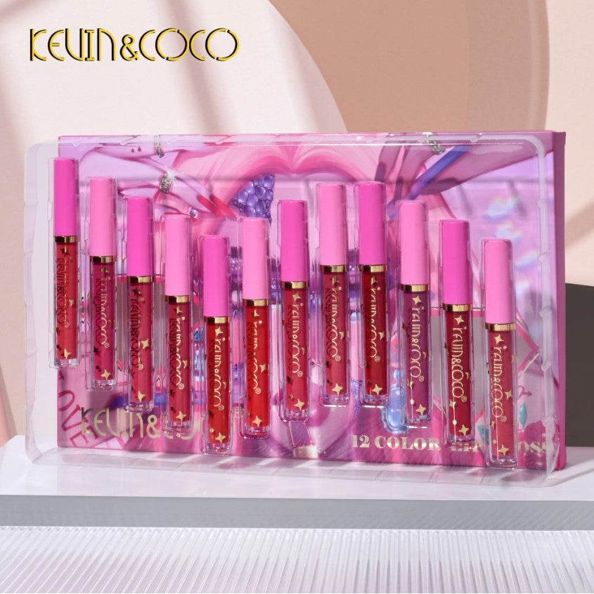 Set 12 Lip Gloss Kevin & Coco | RedRose - vivimall.ro