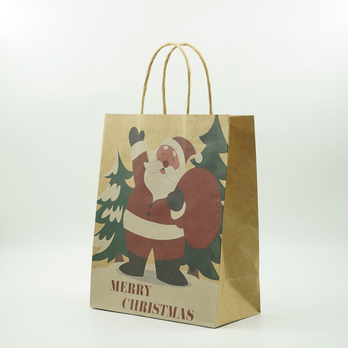 Set 12 Pungi Cadou, Vivimall, Imprimeu Tematica Craciun, Model Random, din Hartie, Impachetare Usoara a Cadourilor, 18.5x22.5x8.5 cm, Multicolor - vivimall.ro