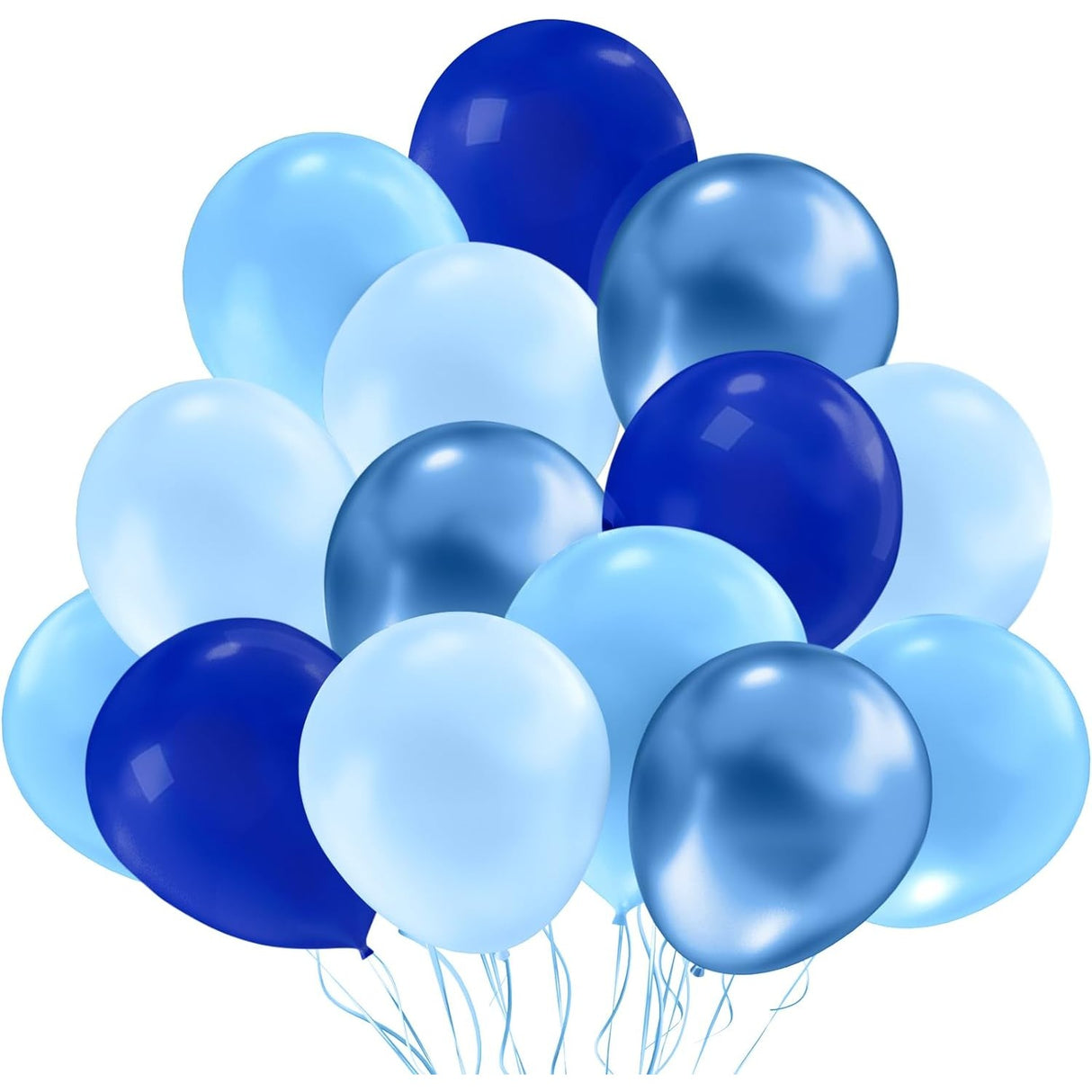 Set 10 Baloane din Latex, Vivimall, Model Party, Albastru Diferite Nuante, 30 cm, 2.8 g - vivimall.ro