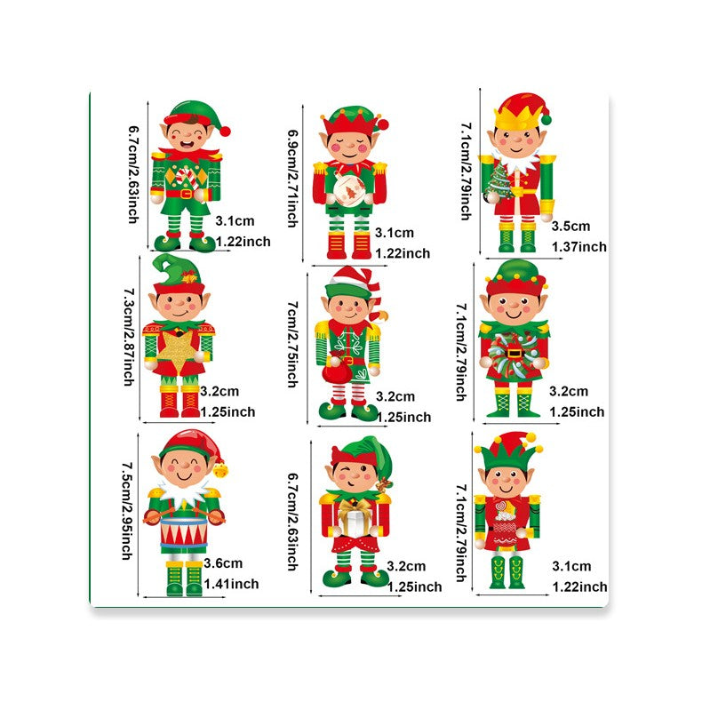 Set 18 Decoratiuni de Craciun din Lemn, Vivimall, cu Snur pentru Agatare in Brad, Model Elfi, Diferite Dimensiuni, Multicolor - vivimall.ro