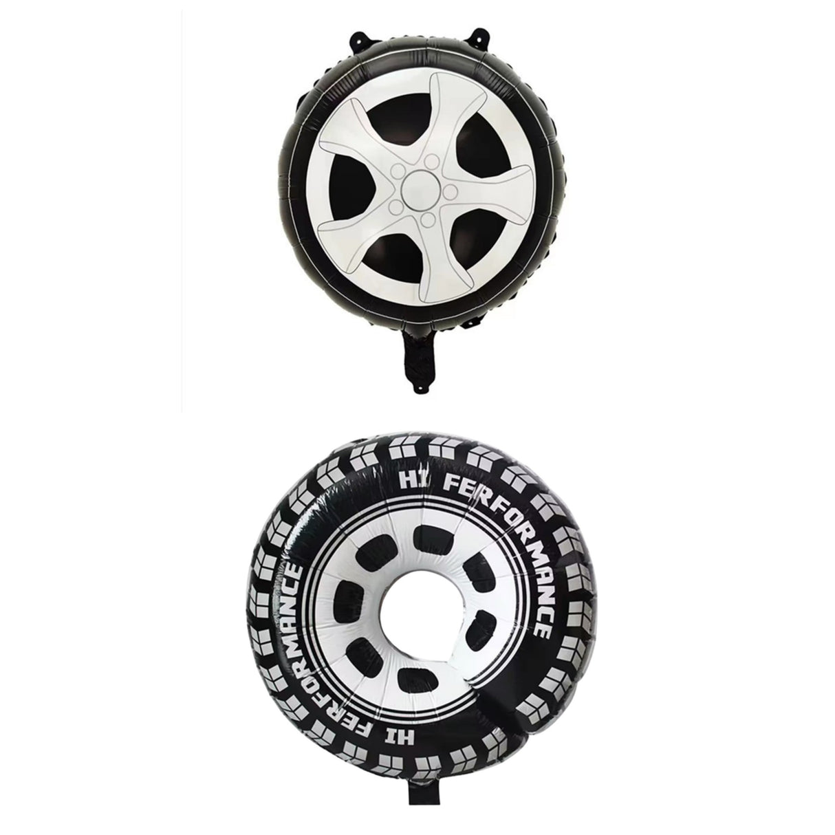 Set 2 Baloane din Folie Metalizata, Vivimall, Figurine Roti, Model Masini, 75-80 cm cm, Ambalaj Individual, Pai Inclus, Umflare cu Aer sau Heliu, Negru - vivimall.ro