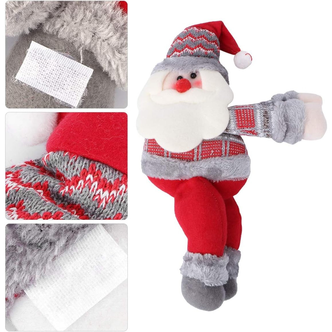 Clema pentru perdea, Vivimall, prindere cu arici, model Mos Craciun pe partea stanga, material textil/poliester, 53 x 23 cm, Multicolor - vivimall.ro