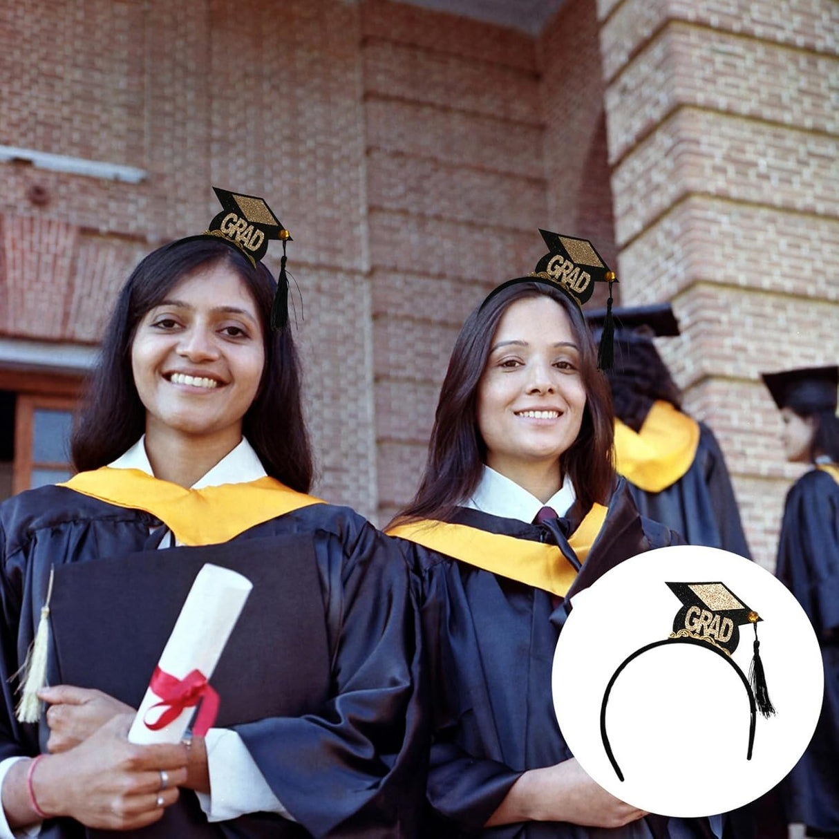 Set din 2 Piese pentru Absolvire, Vivimall, Panglica si Coronita, Model I Graduated, Negru - vivimall.ro