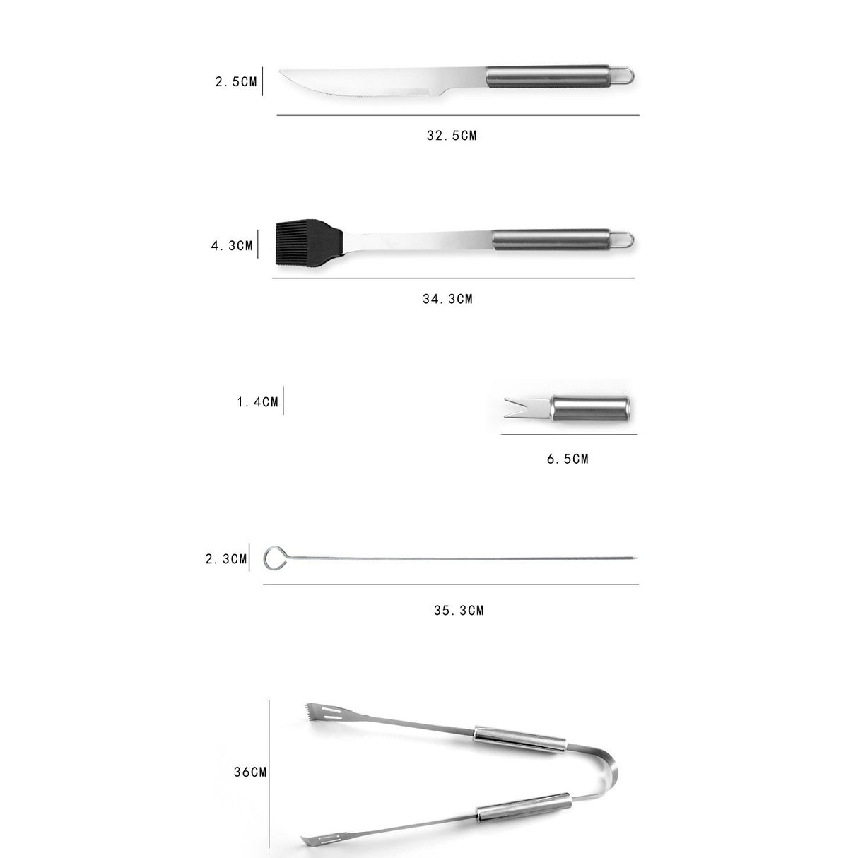 Set 20 Ustensile pentru Gratar, Vivimall, din Otel Inoxidabil, Geanta Oxford, Argintiu - vivimall.ro