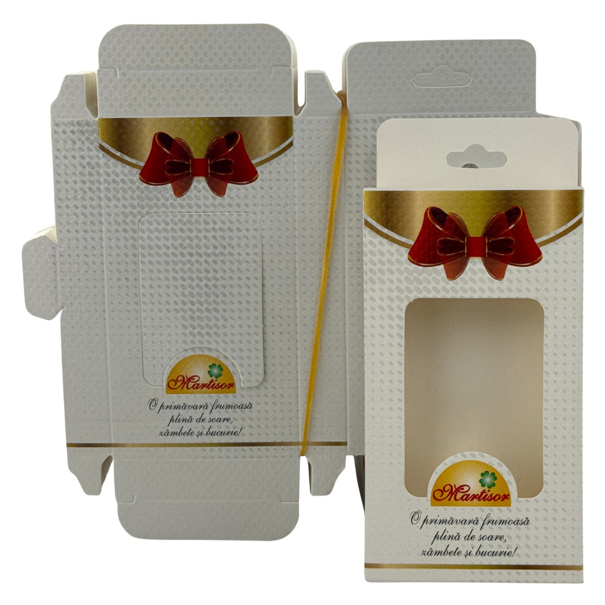 Set 200 Bucati Ambalaje de Carton pentru Martisoare, Vivimall, Cutii Brosa, Model cu Funda, Alb - vivimall.ro