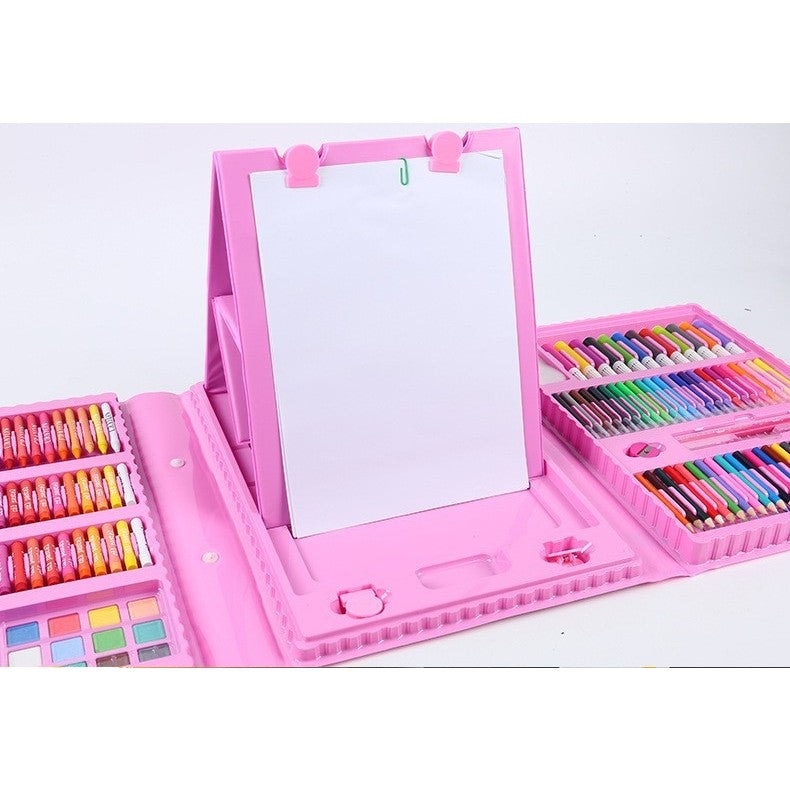 Pasteluri de ulei 48 bucăți incluse în setul de pictură servietă roz, vedere de aproape