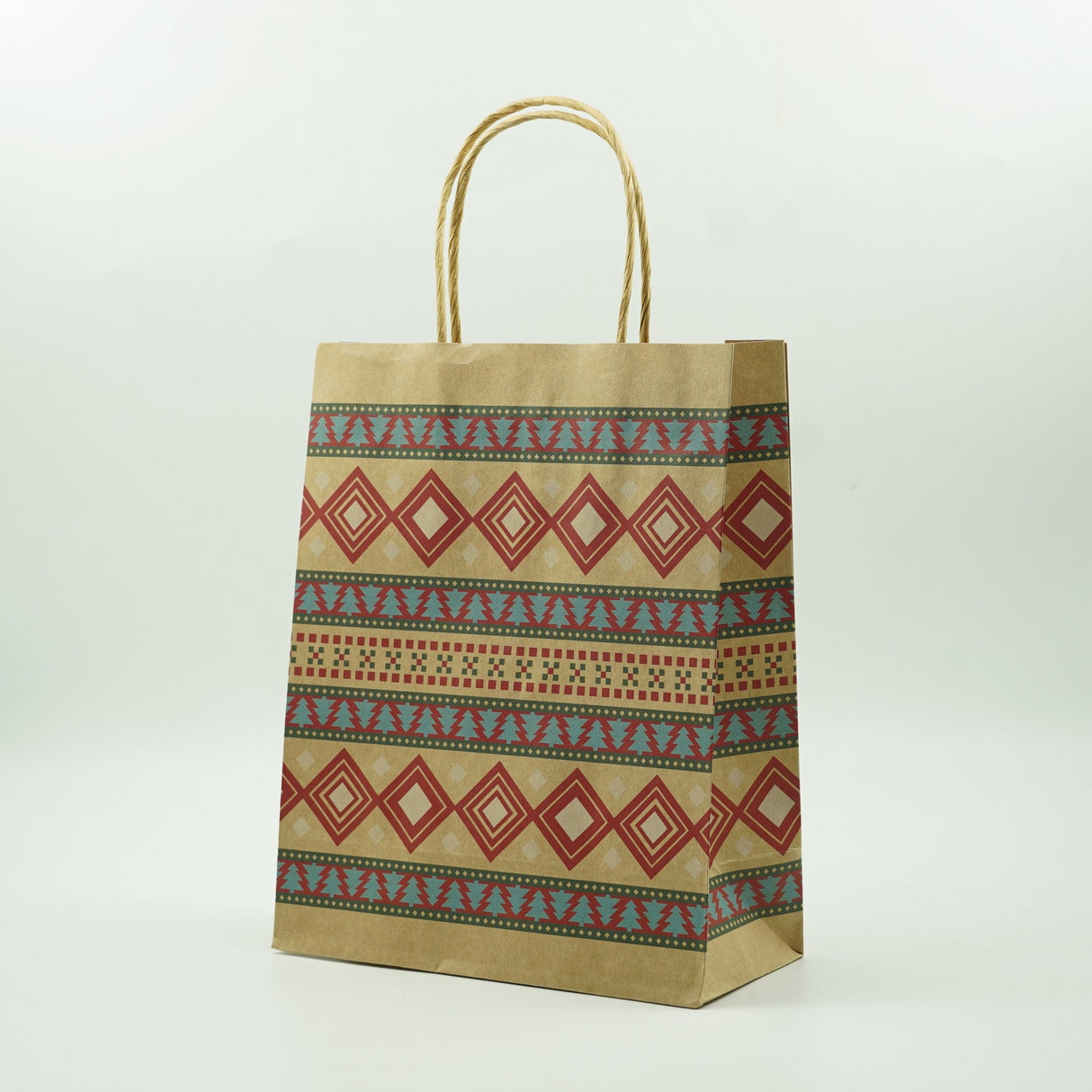 Set 24 pungi cadou Vivimall, imprimeu tematica Craciun, model random, din hartie, 18.5 x 22.5 x 8.5 cm, multicolor - vivimall.ro