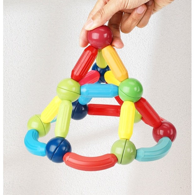 Set 25 de Piese Magnetice de Constructie, Vivimall, Puzzle, Forme, 3 Ani, ABS, Magnet, 16x6x14 cm, Multicolor - vivimall.ro