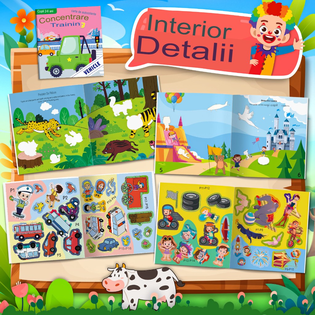 volume de carte de autocolante pentru produse noi transfrontaliere Amazon, care se concentrează pe autocolante de dezvoltare potențială, comoara de iluminare a copiilor Cartea educatie prescolar + DB01-99-0002 (set 10 volume) - vivimall.ro