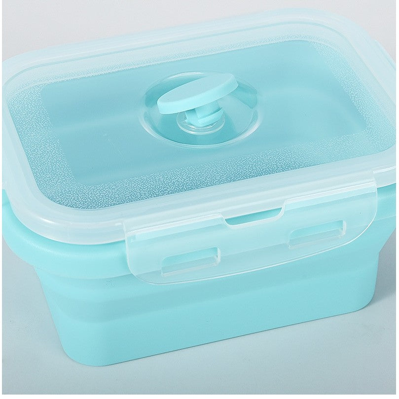 Set 3 caserole pliabile Vivimall, din silicon, rezistenta la temperaturi ridicate, usor de depozitat si curatat, 350/500/800 ml, utilizare in cuptorul cu microunde, albastra - vivimall.ro