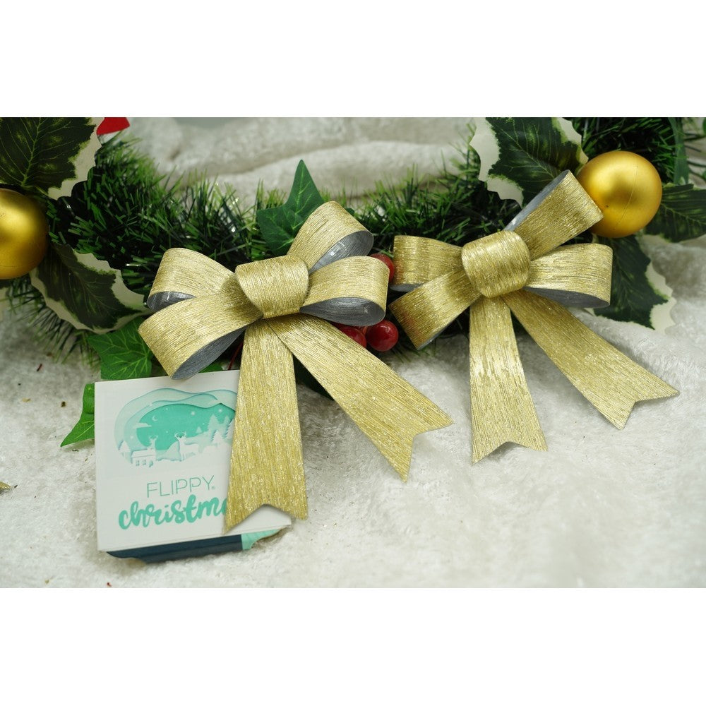 Set 3 fundite pentru brad, Aurii, 10 x 11 cm, din poliester, Vivimall - vivimall.ro