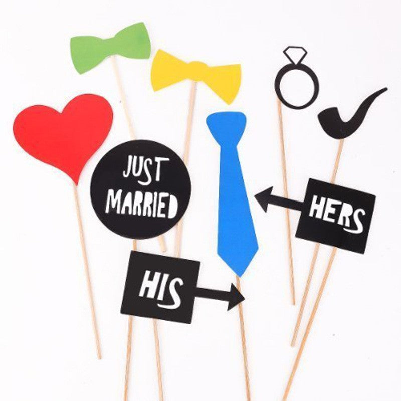 Set 31 de Accesorii pentru Petrecere, Vivimall, Props pentru Coltul de Poze, Ochelari, Palarii, Mustata, Cravata, Tematica Nunta, Multicolor - vivimall.ro