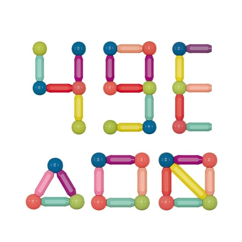 Set 36 piese magnetice de constructie, Vivimall, Forme geometrice, Multicolor - vivimall.ro