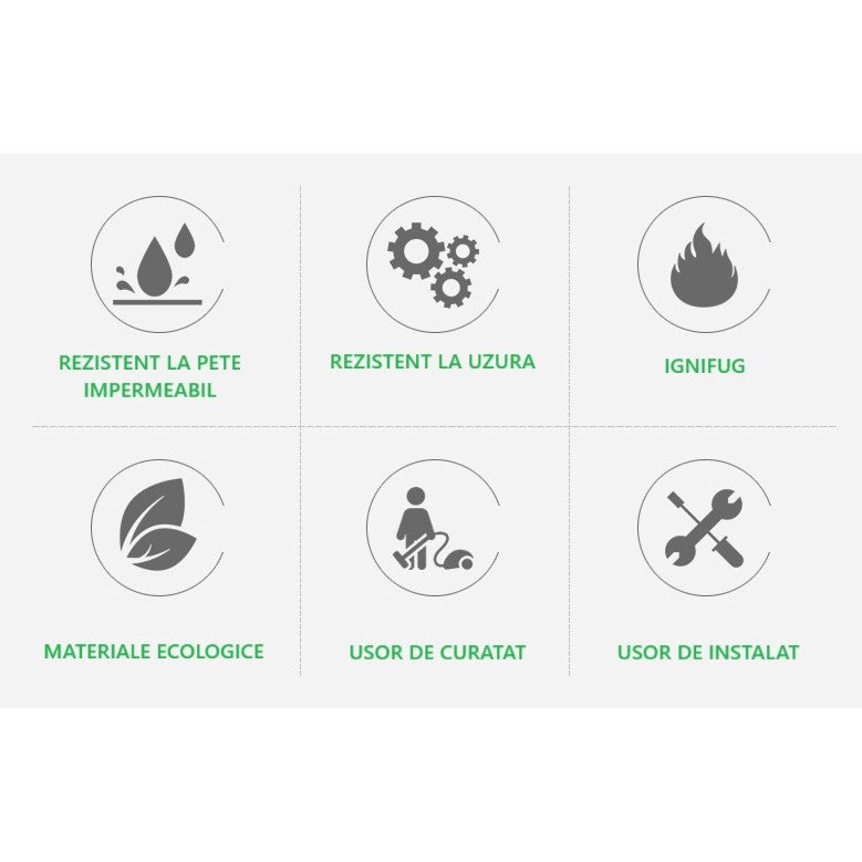 Set 36 Placi Autoadezive pentru Pardoseala, Flippy, din PVC, Impermeabil, Ignifug, Usor de Curatat, Dimensiune Placa 91.44 x 15.24 cm, Grosime 1.5 mm, Acoperire 5 m2, Model 2, Natur - vivimall.ro