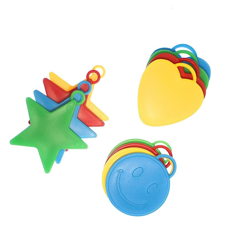 Set 4 Greutati pentru Baloanele cu Heliu, Vivimall, 32 grame, 8 grame Fiecare, Plastic, Forma Smiley Face, Multicolor - vivimall.ro