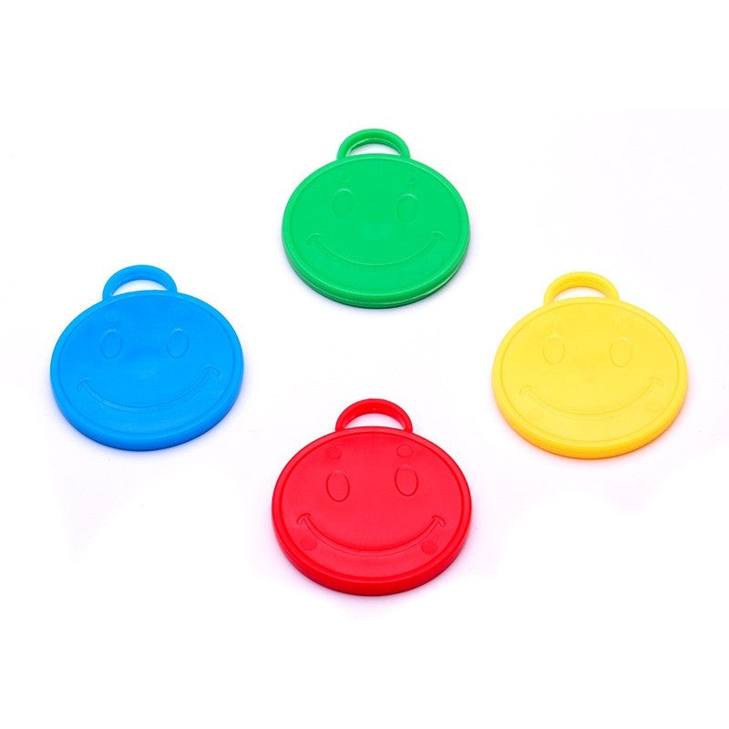 Set 4 Greutati pentru Baloanele cu Heliu, Vivimall, 32 grame, 8 grame Fiecare, Plastic, Forma Smiley Face, Multicolor - vivimall.ro